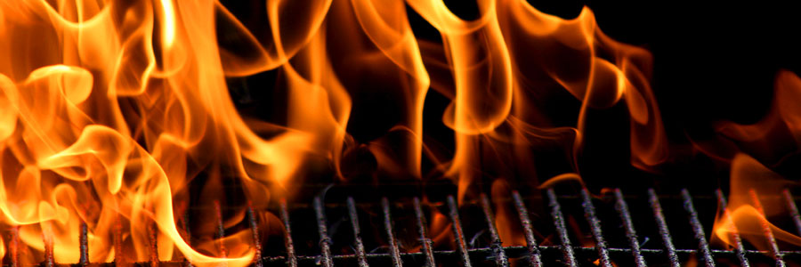 flames on a barbecue grill